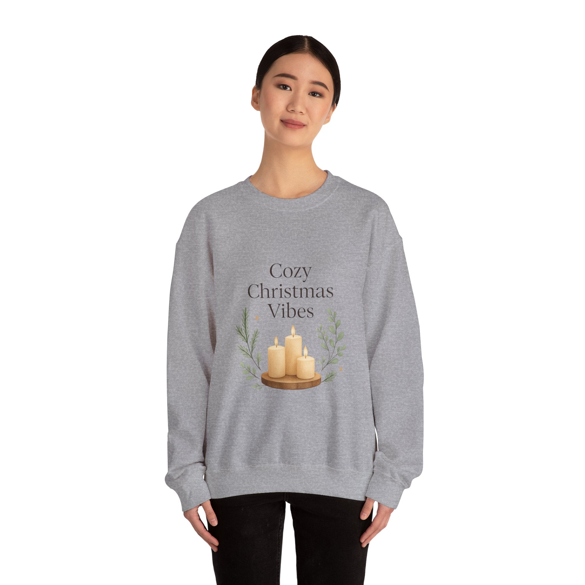 Cozy Christmas Vibes Sweatshirt — Candle Holiday Crewneck