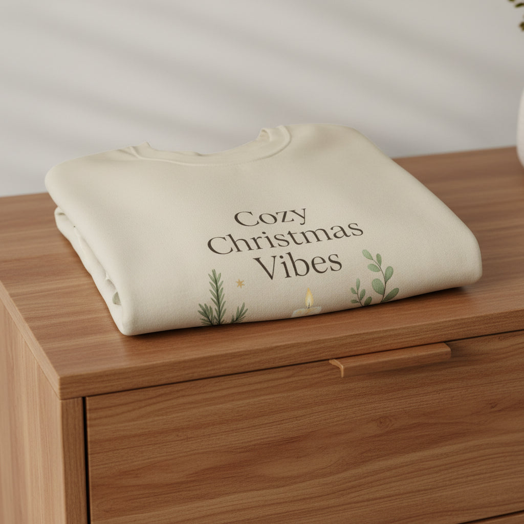 Cozy Christmas Vibes Sweatshirt — Candle Holiday Crewneck