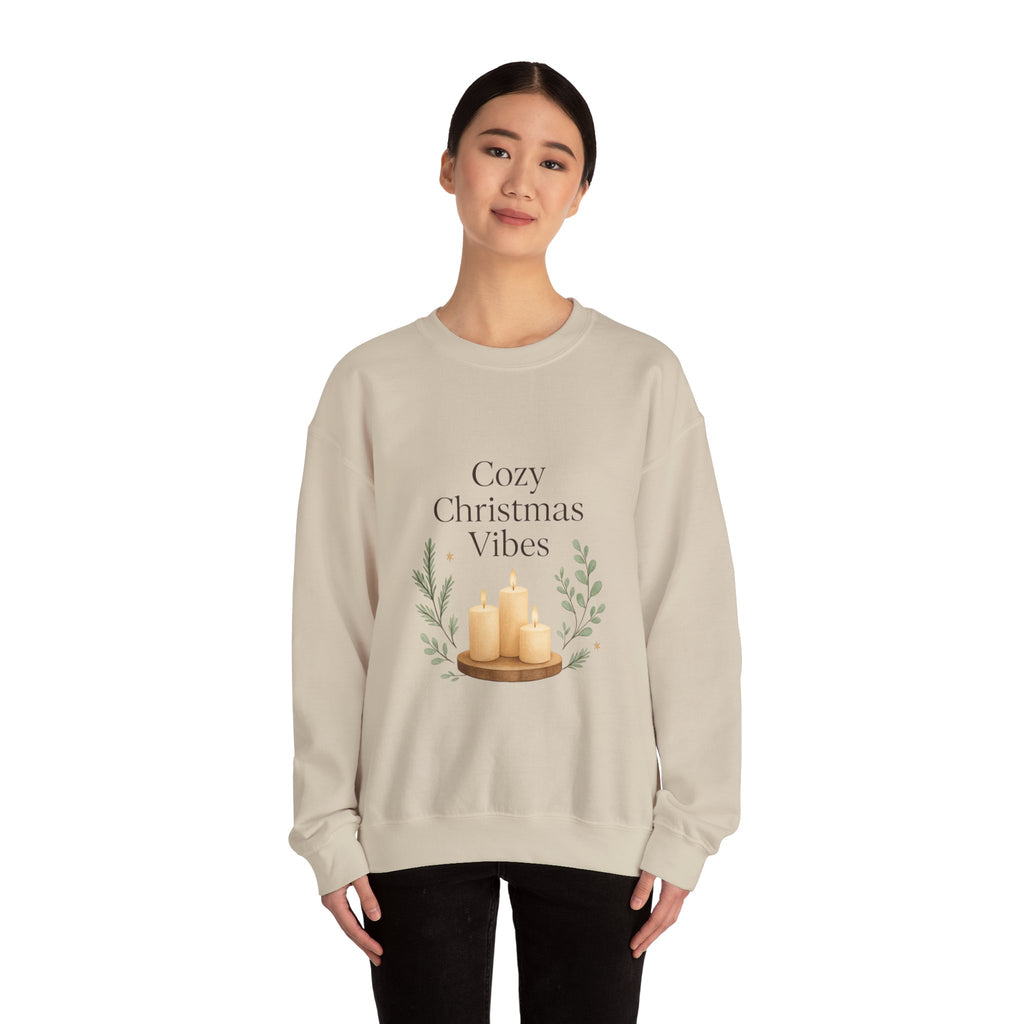 Cozy Christmas Vibes Sweatshirt — Candle Holiday Crewneck