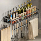 Multifunctional Kitchen Spice & Utensil Storage Rack – Wall Mounted