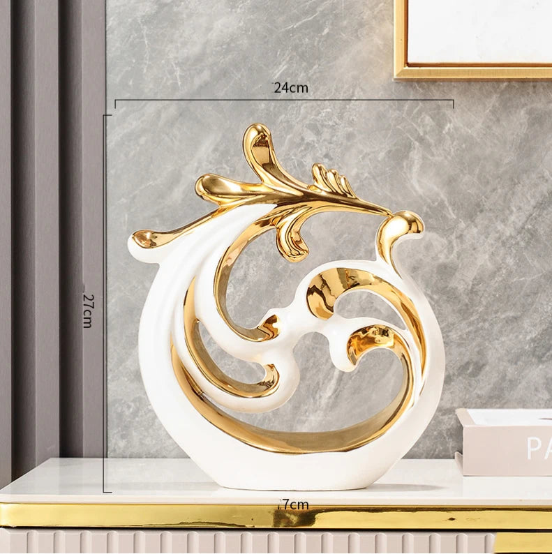 Simple Abstract Phoenix Ceramic Sculpture for Home Decor