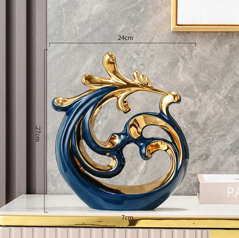 Simple Abstract Phoenix Ceramic Sculpture for Home Decor